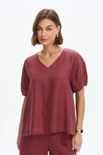 Load image into Gallery viewer, Tirelli Bishop Sleeve Top - Brick [CLR:BRICK  SZ:XS]
