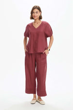 Load image into Gallery viewer, Tirelli Bishop Sleeve Top - Brick [CLR:BRICK  SZ:XS]

