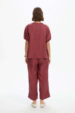 Load image into Gallery viewer, Tirelli Bishop Sleeve Top - Brick [CLR:BRICK  SZ:XS]
