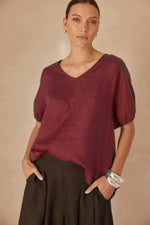 Load image into Gallery viewer, Tirelli Bishop Sleeve Top - Brick [CLR:BRICK  SZ:XS]

