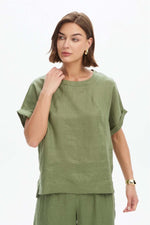 Load image into Gallery viewer, Tirelli Angled Seam Top - Olive Green [CLR:OLIVE GREEN SZ:XS]

