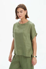 Load image into Gallery viewer, Tirelli Angled Seam Top - Olive Green [CLR:OLIVE GREEN SZ:XS]
