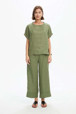 Load image into Gallery viewer, Tirelli Angled Seam Top - Olive Green [CLR:OLIVE GREEN SZ:XS]
