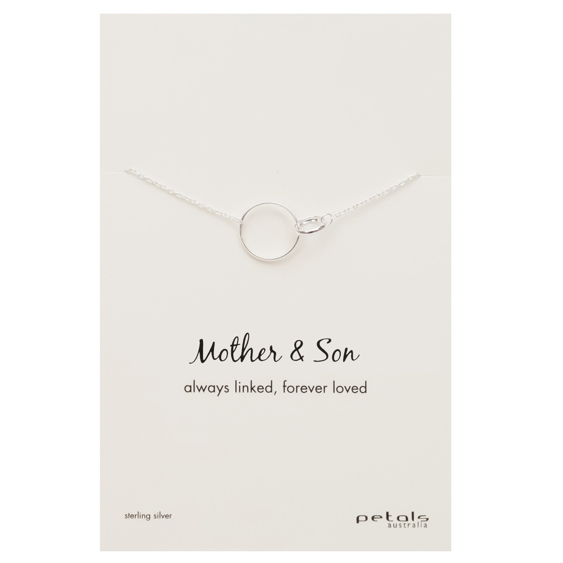 Petals Australia Sterling Silver Mother & Son Necklace