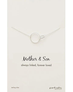 Petals Australia Sterling Silver Mother & Son Necklace