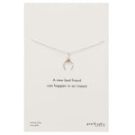 Load image into Gallery viewer, Petals Australia Sterling Silver/Rose Gold Moon &amp; Sparkle Star Thank You Necklace
