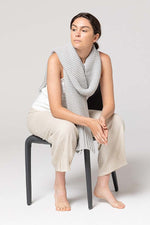 Load image into Gallery viewer, Indus Design Ribbed Hem Knit Scarf - Dove
