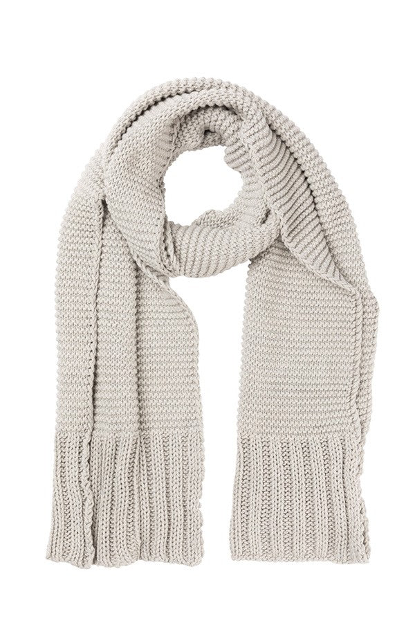 Indus Design Ribbed Hem Knit Scarf - Dove