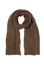 Load image into Gallery viewer, Indus Design Chunky Cable Knit Scarf - Bark
