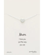 Load image into Gallery viewer, Petals Australia Sterling Silver Matte Heart Mum Necklace
