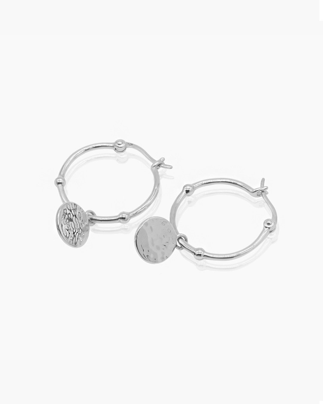 Petals Australia - Sterling Silver Flat Disc Hoop Earrings