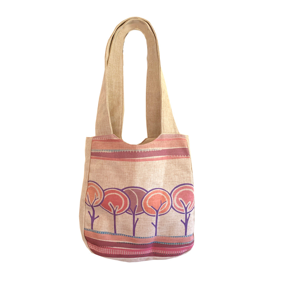 Rancho Linen Shoulder Bag - Tan Lollipop Trees