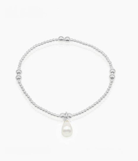 Petals Australia - Sterling Silver Mini Beaded Pearl Drop Bracelet