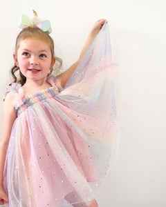 Petticoat Princess Sparkle Dress - Pink Rainbow