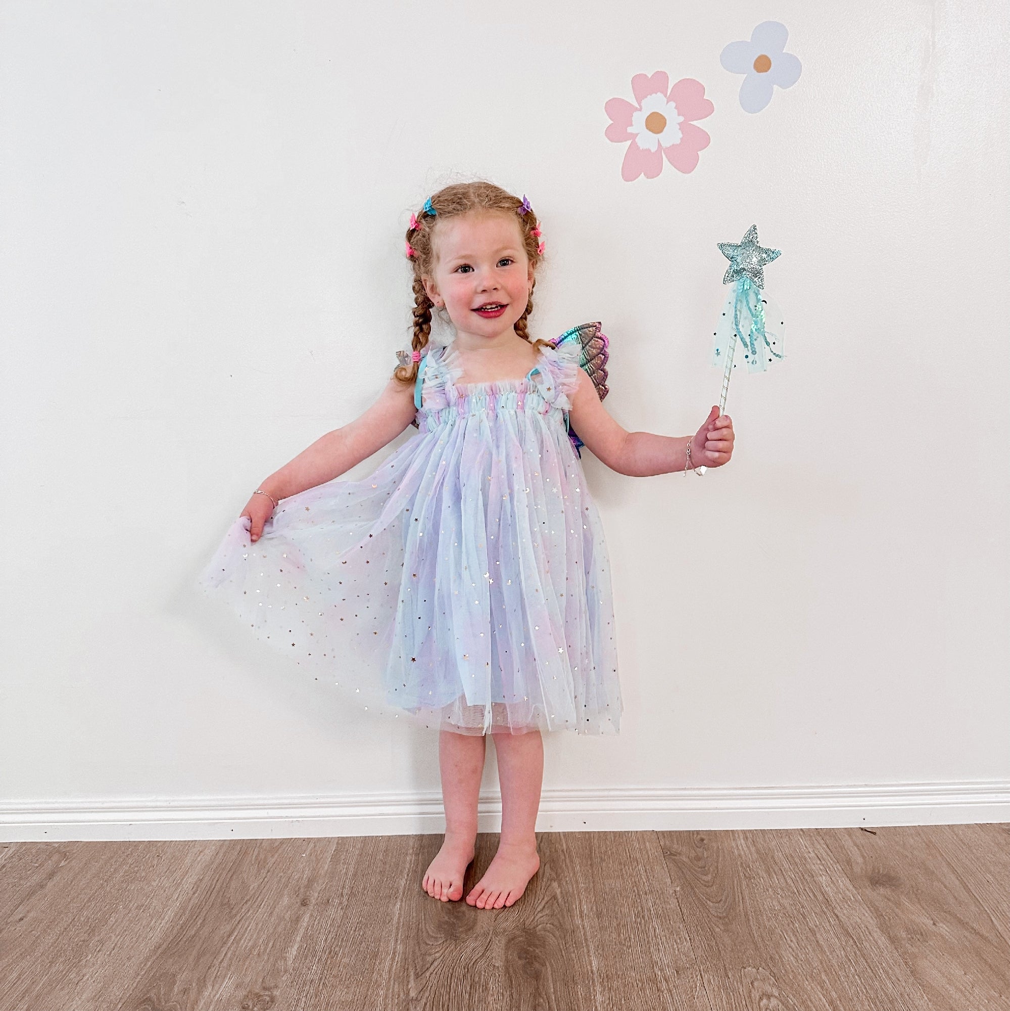 Petticoat Princess Sparkle Dress - Blue Rainbow