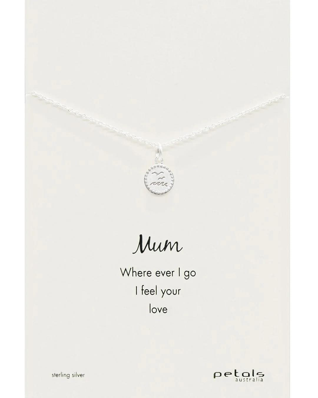 Petals Australia Sterling Silver Mum Seabirds Necklace