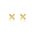 Load image into Gallery viewer, Linda Tahija Cross Stud Earrings - Gold
