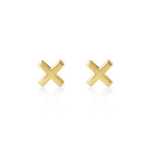 Linda Tahija Cross Stud Earrings - Gold