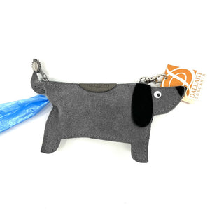 Keyring Dachshund Doggy Do Bag Holder Suede - Grey