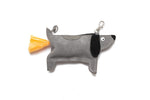 Load image into Gallery viewer, Keyring Dachshund Doggy Do Bag Holder Suede - Grey
