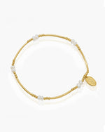 Load image into Gallery viewer, Petals Australia - Gold 2 Pearl Bracelet
