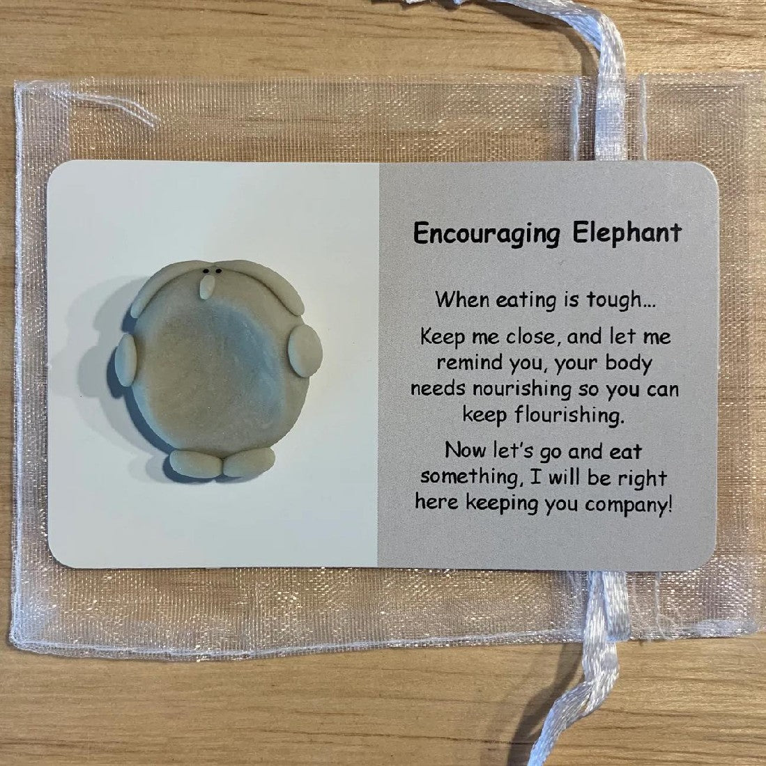 Little Joys Handmade Clay Worry Stone - Encouraging Elephant