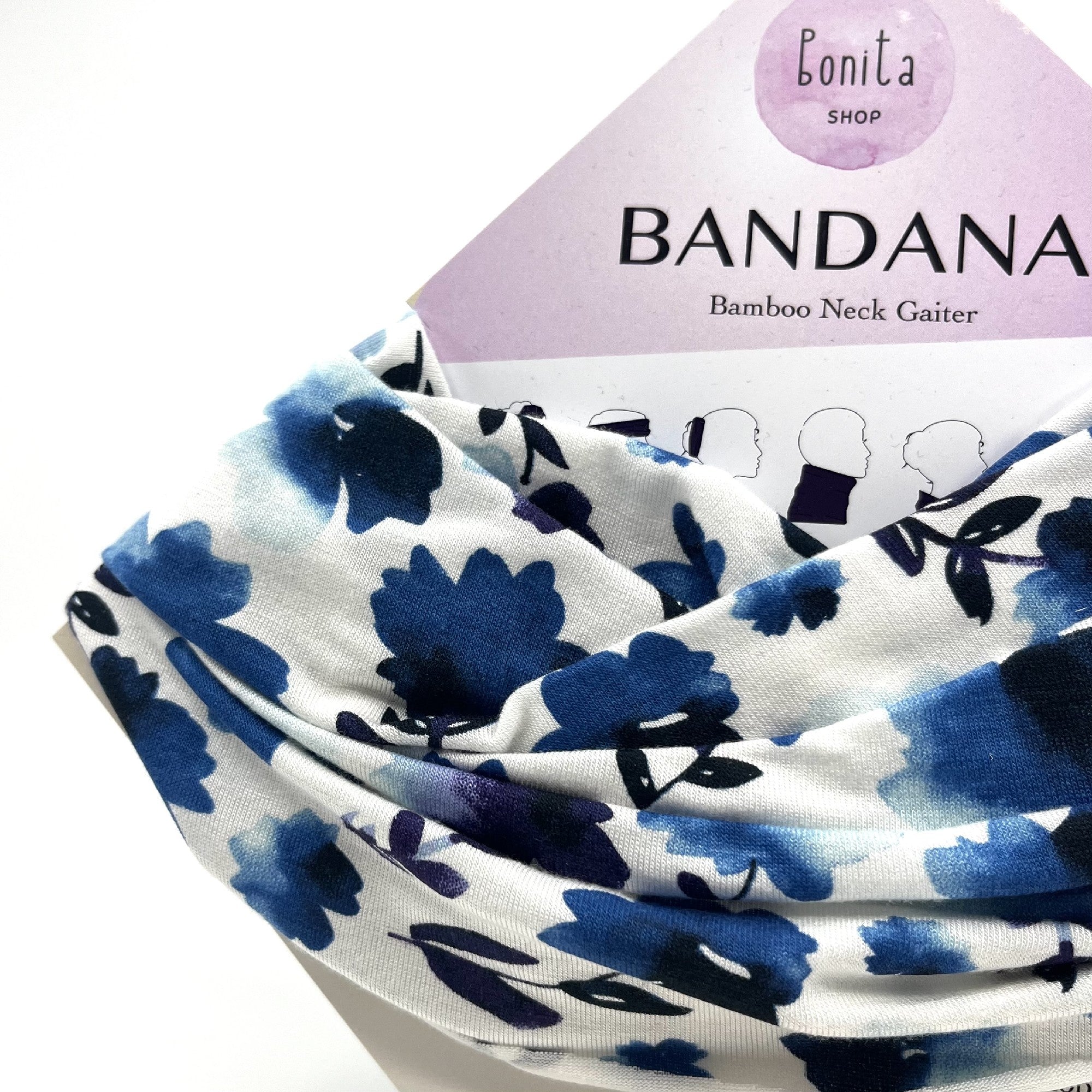 Bonita Shop Bandana - Blue Flowers