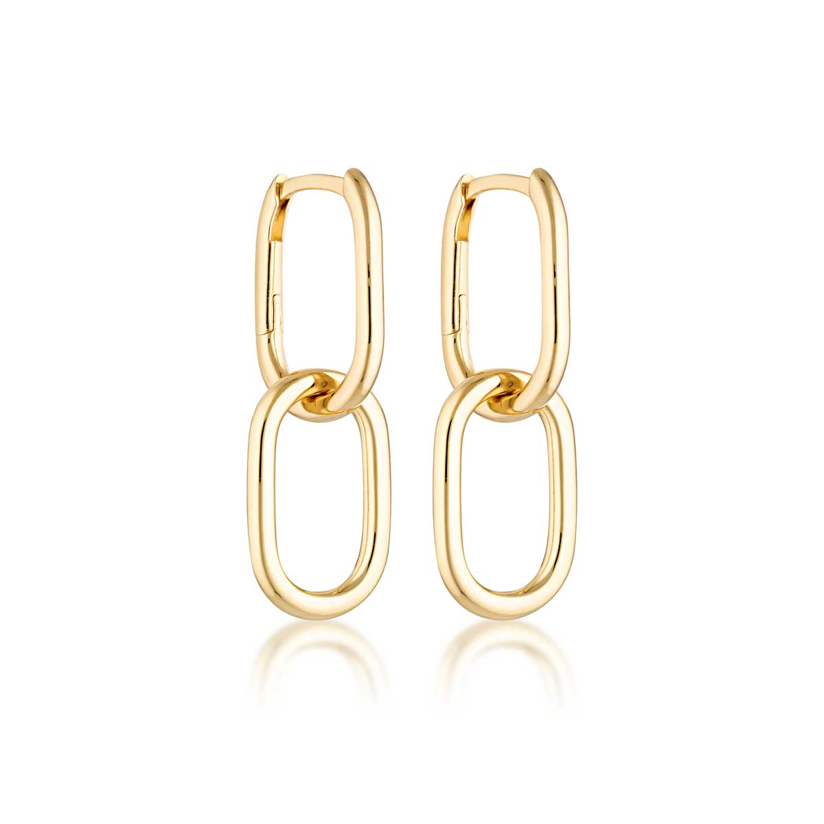 Linda Tahija Oval Linked Hoop Earrings - Gold