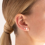 Load image into Gallery viewer, Linda Tahija 3mm Freshwater Pearl Stud Earrings - Gold

