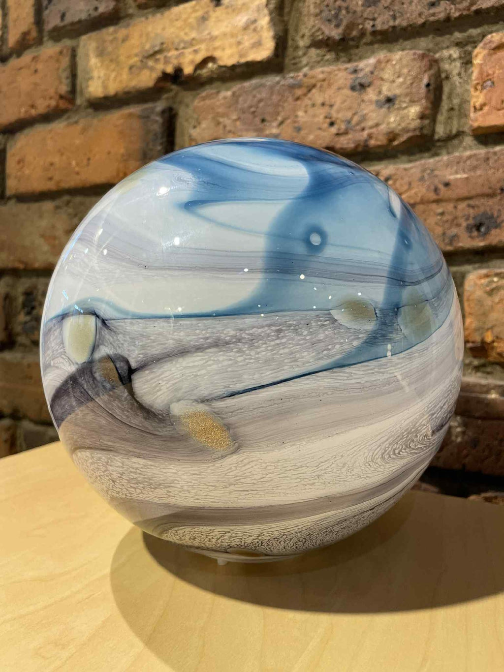 Glass Ball Glow Lamp - Mediterranean Blue Swirl