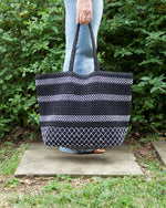 Load image into Gallery viewer, Woven Bag - Monique Black &amp; White
