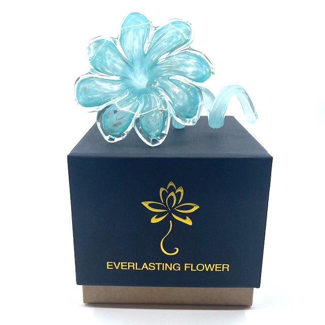 Glass Everlasting Flower - Teal