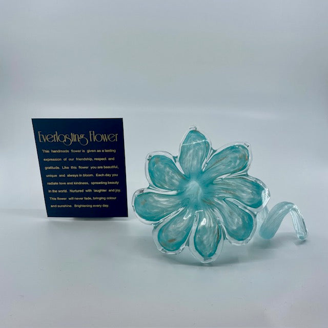 Glass Everlasting Flower - Teal