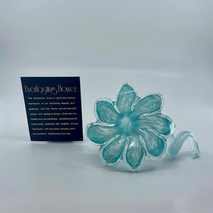 Glass Everlasting Flower - Teal