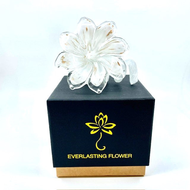 Glass Everlasting Flower - White