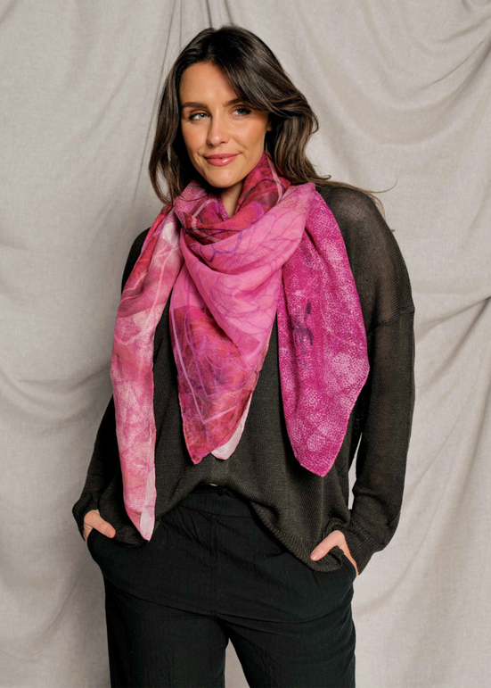 Dog & Boy Silk/Cotton Scarf - Amare