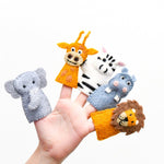 Load image into Gallery viewer, Tara Treasures Felt Finger Puppet Set of 5 - Safari Animals
