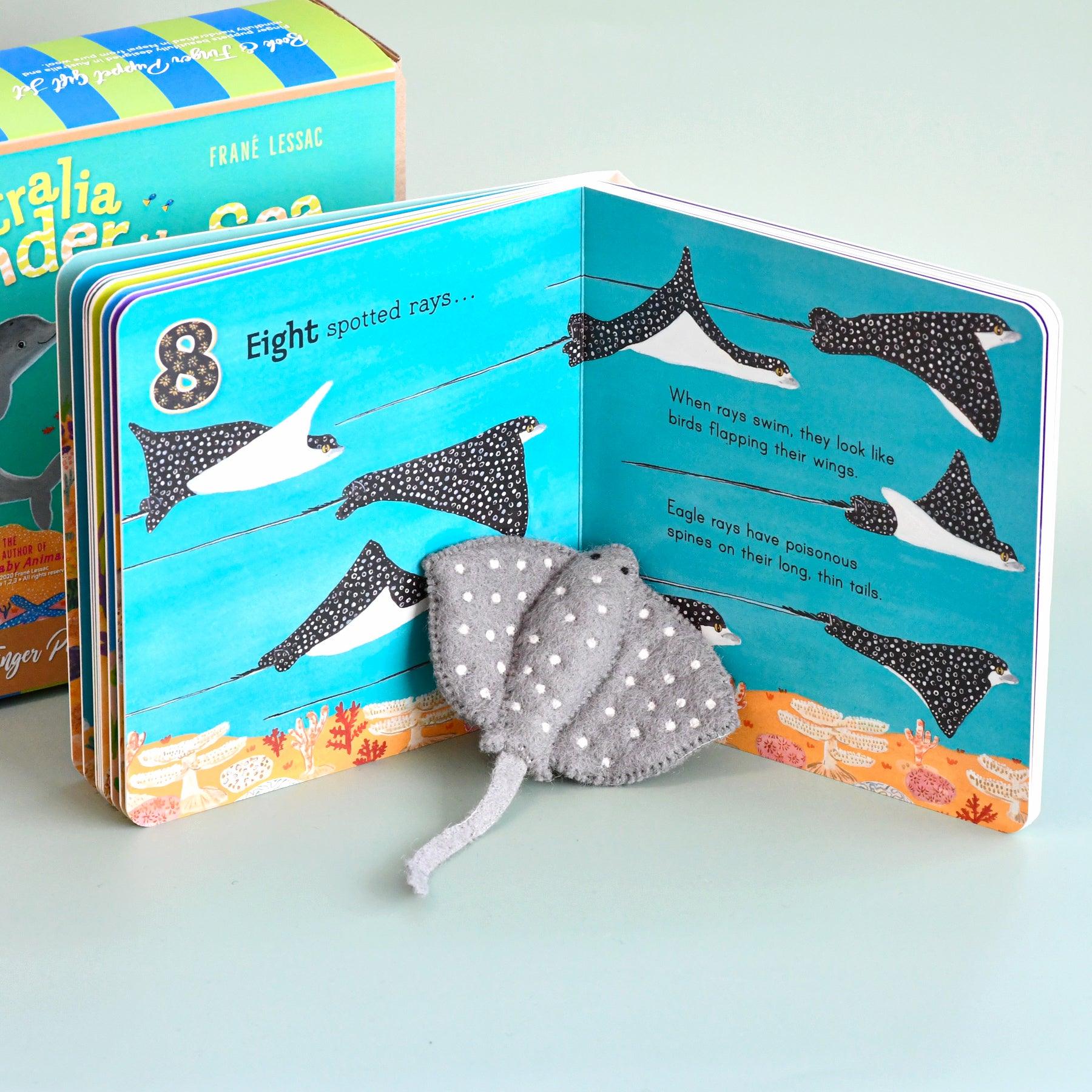 Tara Treasures Book & Finger Puppet Set - Australia Under the Sea 1, 2, 3