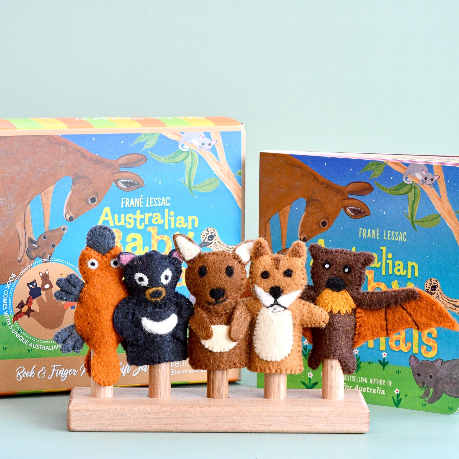 Tara Treasures Book & Finger Puppet Set - Australian Baby Animals