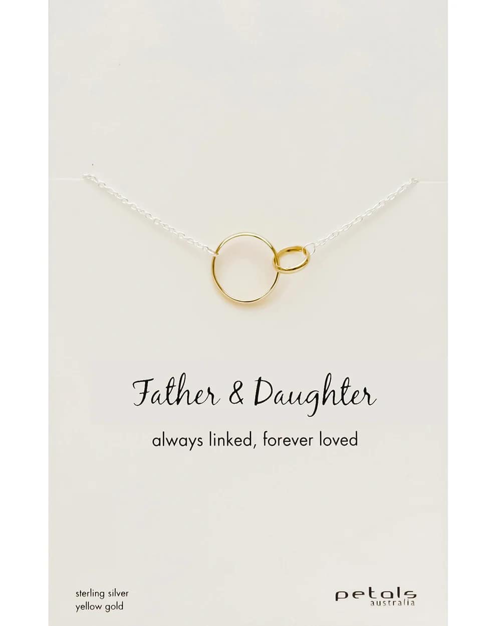 Petals Australia Sterling Silver/Gold Father & Daughter Necklace