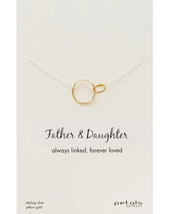 Petals Australia Sterling Silver/Gold Father & Daughter Necklace