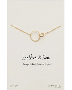 Petals Australia Gold Mother & Son Necklace 