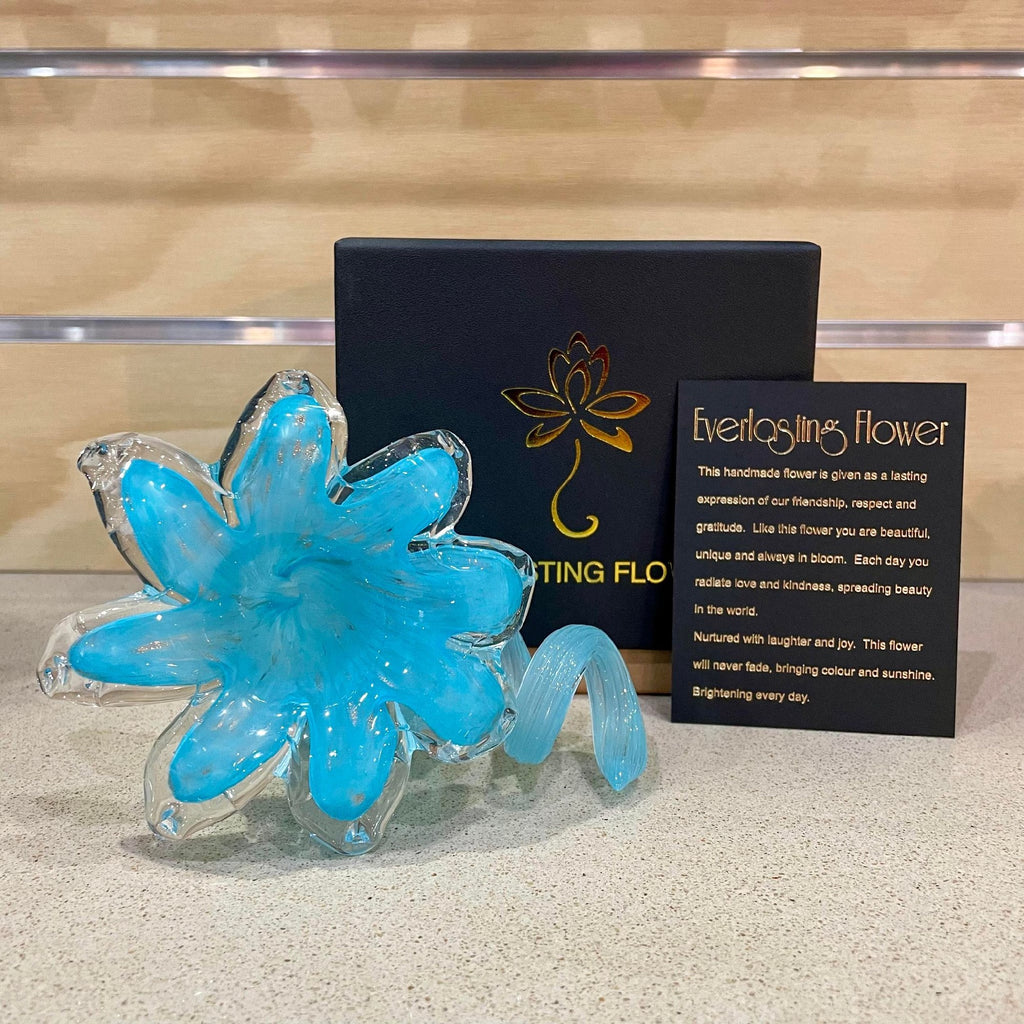 Glass Everlasting Flower - Turquoise