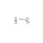 Load image into Gallery viewer, Linda Tahija Duo Stud Earrings - Sterling Silver - White Topaz
