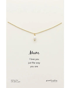 Petals Australia Gold Mum Mini Pearl Necklace