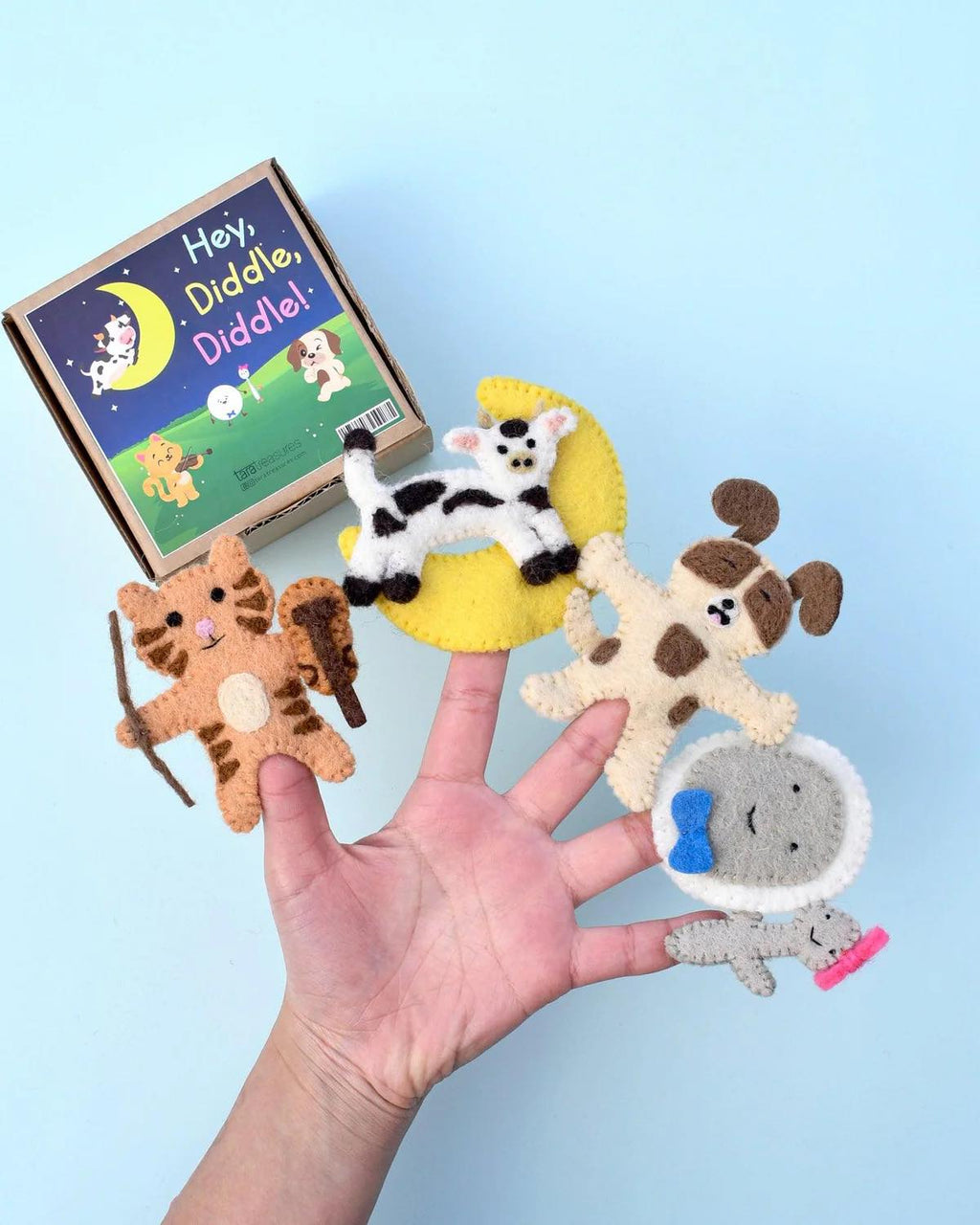 Tara Treasures Felt Finger Puppet Set of 4 - Hey Diddle Diddle