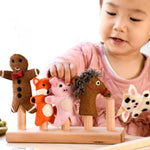 Load image into Gallery viewer, Tara Treasures Felt Finger Puppet Set of 7 - The Gingerbread Man
