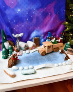 Load image into Gallery viewer, Tara Treasures Felt Play Mat Playscape - Snow Ice Rink (Large)
