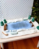 Load image into Gallery viewer, Tara Treasures Felt Play Mat Playscape - Snow Ice Rink (Large)
