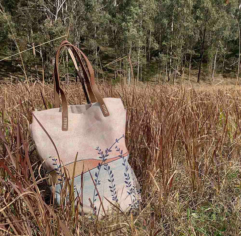 Rancho Linen Handbag - Tall Grasses